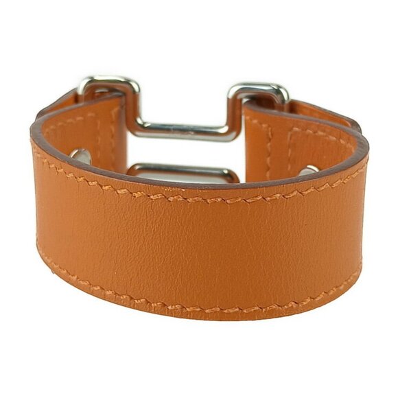 HERMES Orange Leather Charm Bracelet - Picture 3 of 8